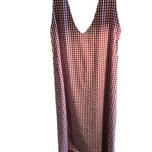 NWT Puks the Label Gili Dress Maroon Gingham maxi coastal relaxed